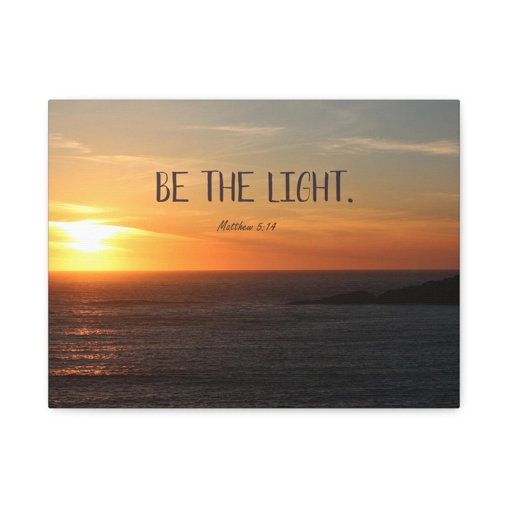 Scripture Canvas The Light Matthew 5:14 Christian Wall Art Bible Verse Print